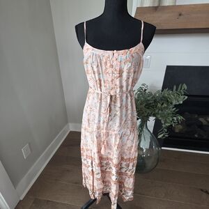 Floral Pink Spaghetti Strap Dress